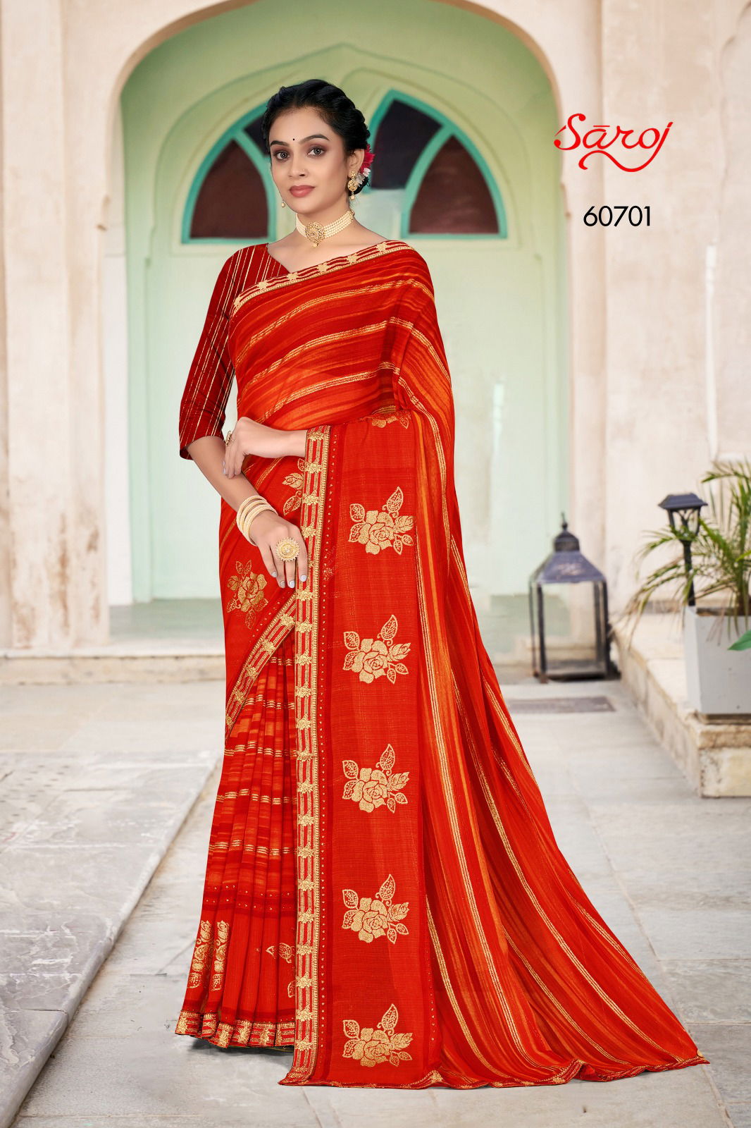 Lashkara Vol 2 By Saroj Chiffon Sarees Catalog
